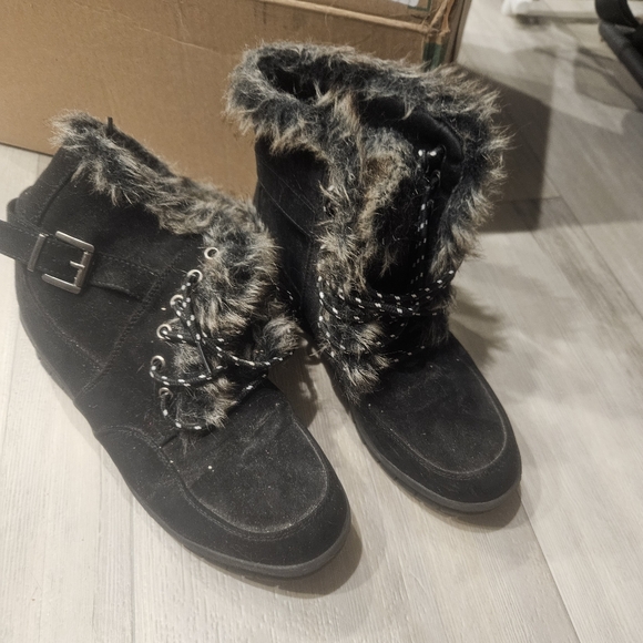 Fue lined wedge goth suede booties - Picture 2 of 4